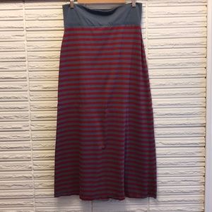 Toad & Co Toad&Co Maxi Skirt Striped Red Medium